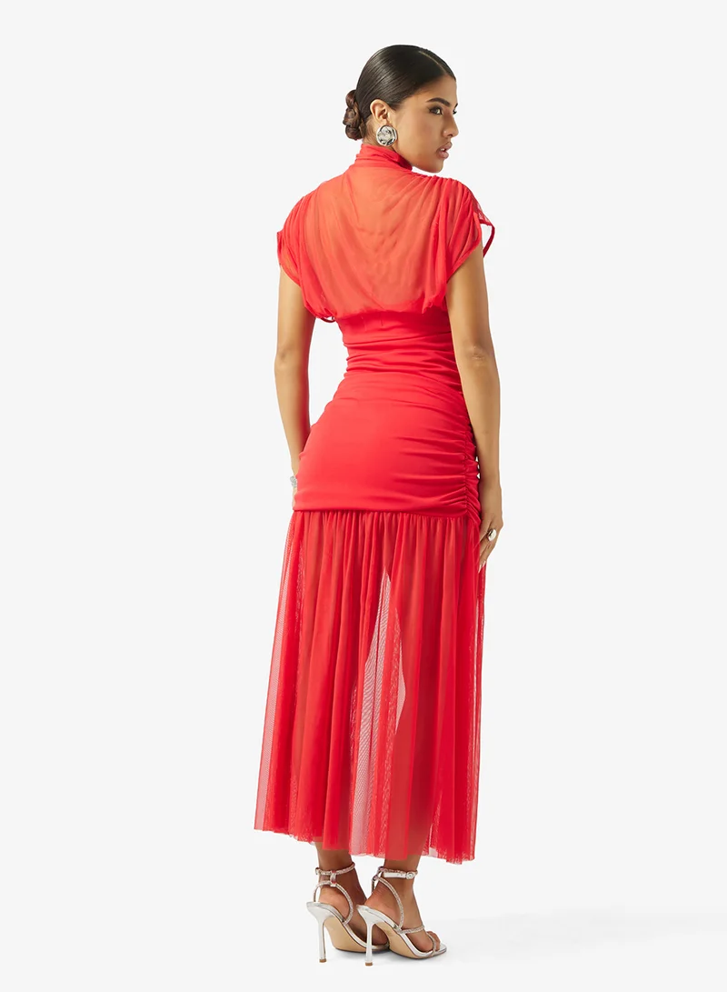 ايلا Bodycon Dress With Sheer Hem